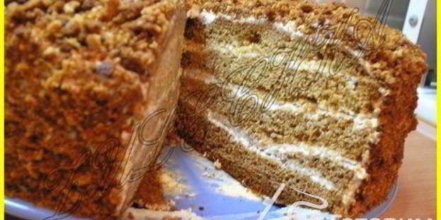 легкий медовик из жидкого теста