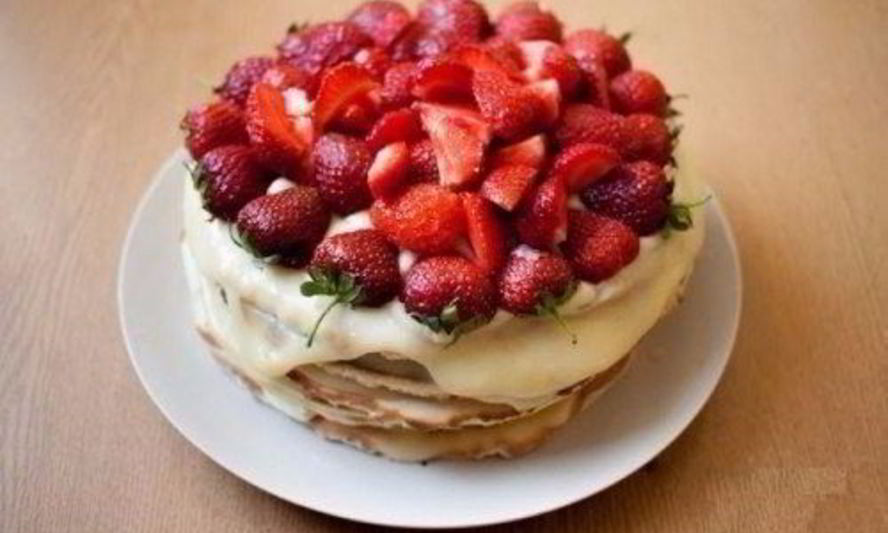 Рецепт нежного творожного торта на сковороде