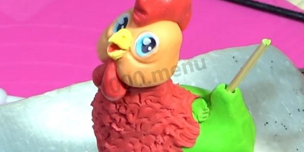 петух из мастики для торта