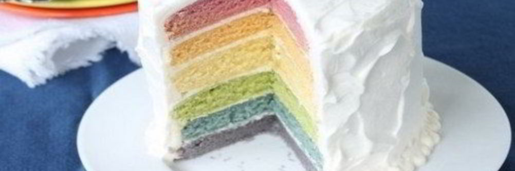 Разноцветный торт Радуга с натуральными красителями
