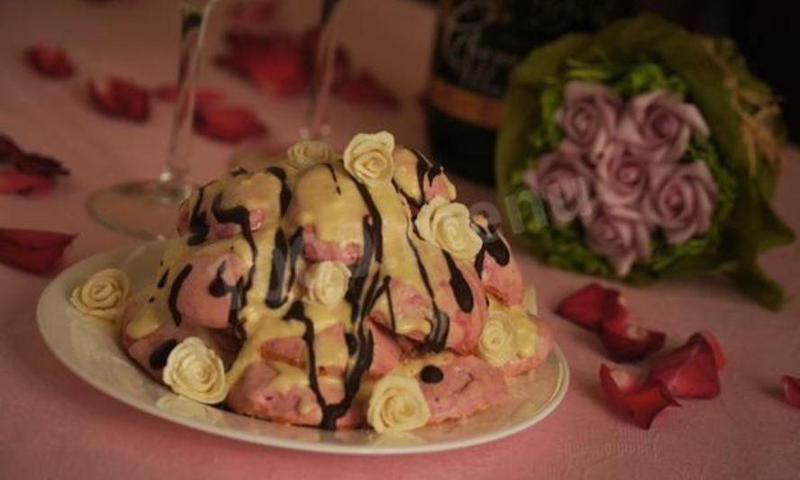 Рецепт розового торта