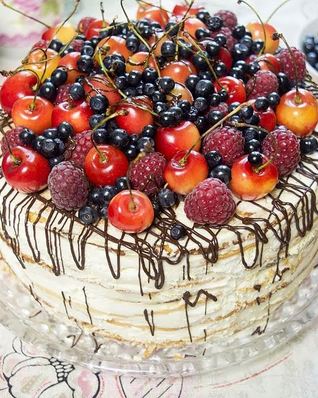 Торт молочная девочка с творожным кремом