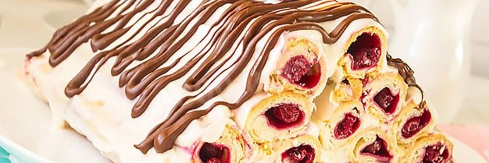 Торт монастырская изба с вишней и шоколадом