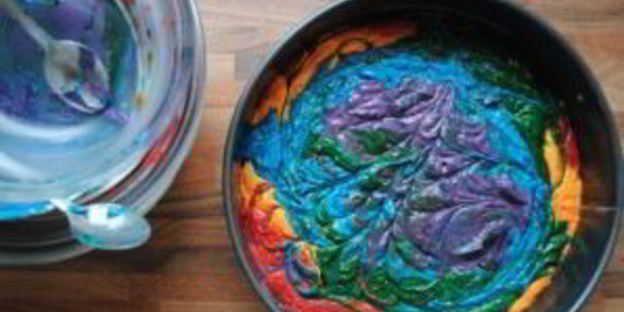 торт радуга с пищевыми красителями