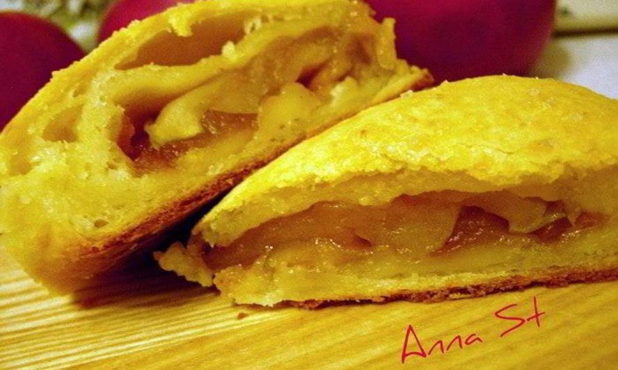 Рецепт творожных слоек с яблоками