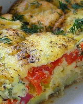 Диетическая овощная запеканка к ужину