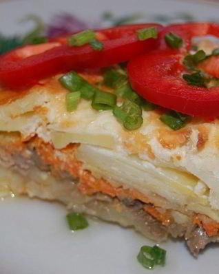 Грибная запеканка с картофелем