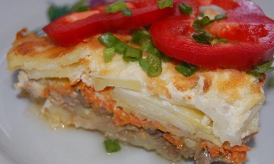 Рецепт грибной запеканки с картофелем