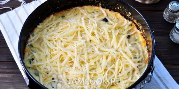 кабачковая запеканка с фаршем и сыром