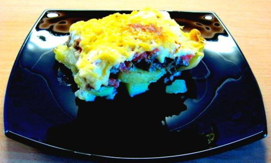 Рецепт картофельной запеканки с фаршем и помидорами