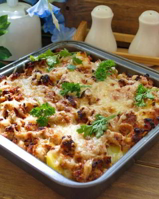 Картофельная запеканка с фаршем и сыром