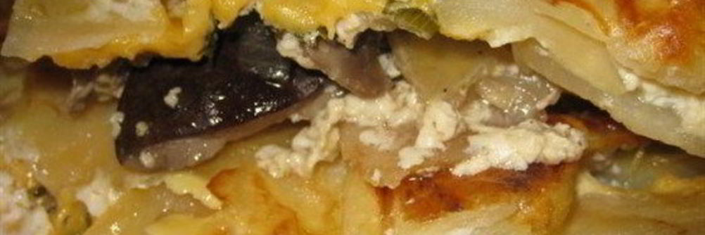 Картофельная запеканка с грибами и сыром