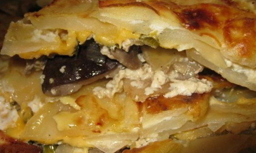 Рецепт картофельной запеканки с грибами и сыром