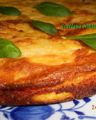 Картофельная запеканка с мясом и шпинатом