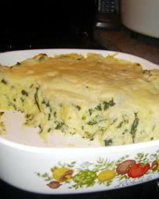 Картофельная запеканка со шпинатом