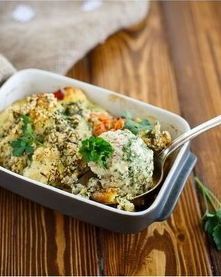 Овощная запеканка с говядиной