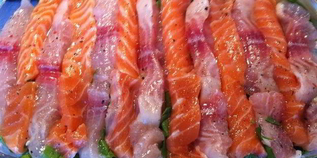 полосатая рыбная запеканка