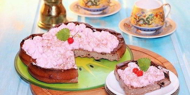 шоколадно-творожная запеканка с отрубями