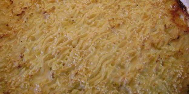 слоеная запеканка с мясом и сыром