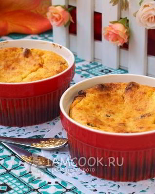 Творожная порционная запеканка с изюмом