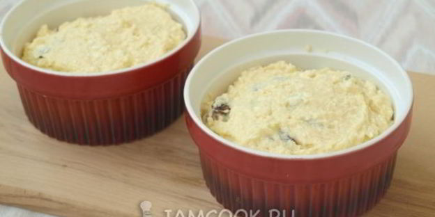 творожная порционная запеканка с изюмом