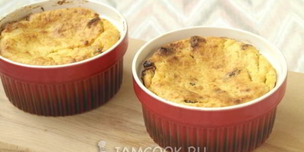творожная порционная запеканка с изюмом