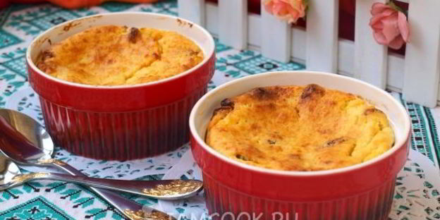 творожная порционная запеканка с изюмом