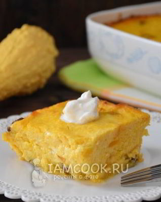 Творожная запеканка с тыквой и яблоками