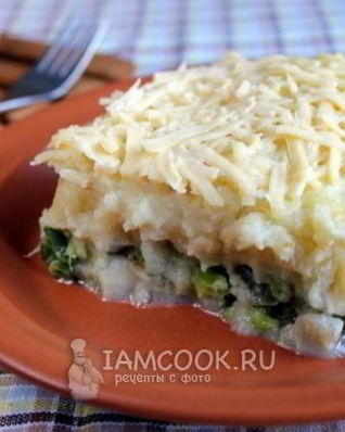 Запеканка из белой морской рыбы с картошкой