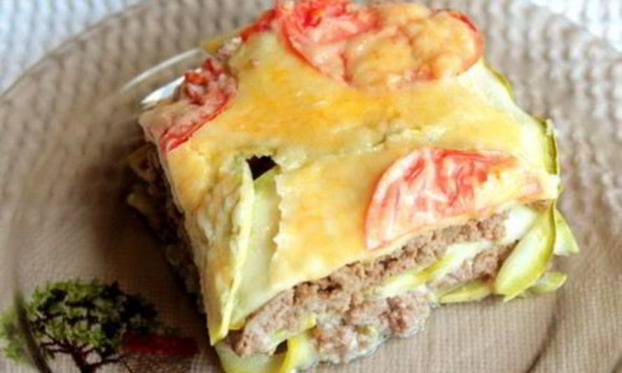 Рецепт запеканки из кабачка с мясом и помидорами