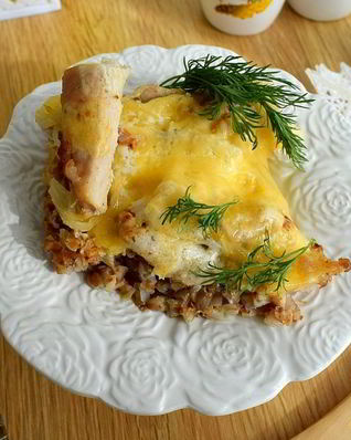 Запеканка из курицы и гречки