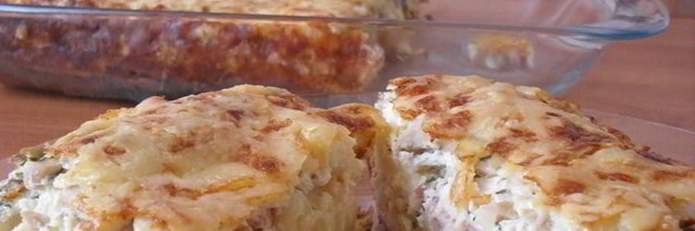 Запеканка из макарон и сосисок