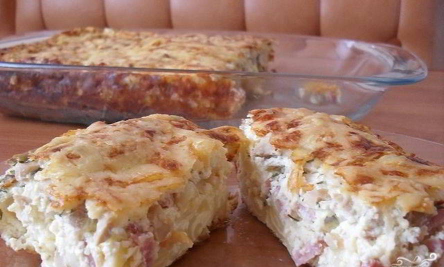 Рецепт запеканки из макарон и сосисок