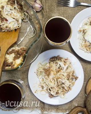 Запеканка из макарон с фаршем