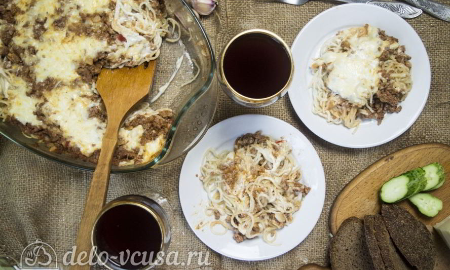 Рецепт запеканки из макарон с фаршем