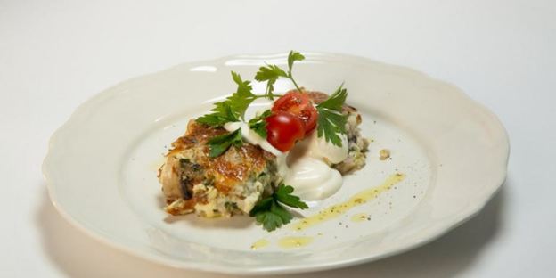 запеканка из перловки с грибами