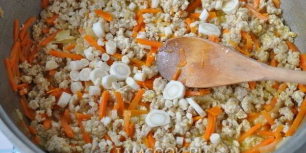 запеканка из свежих овощей с фаршем