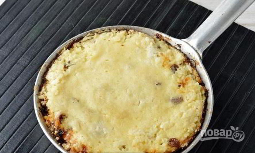 Рецепт запеканки из творога на сковороде