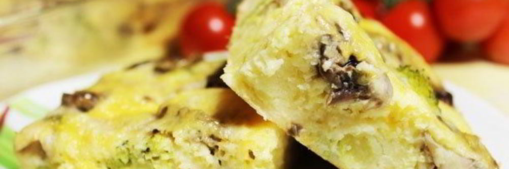 Запеканка с грибами и брокколи