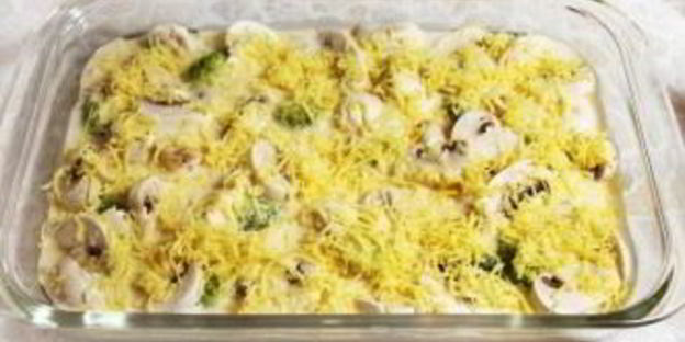 запеканка с грибами и брокколи