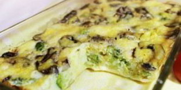 запеканка с грибами и брокколи