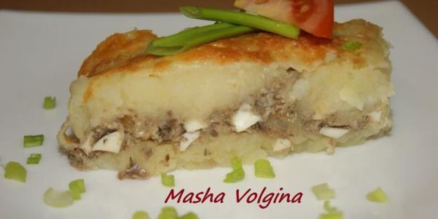 запеканка с картофелем и шпротами