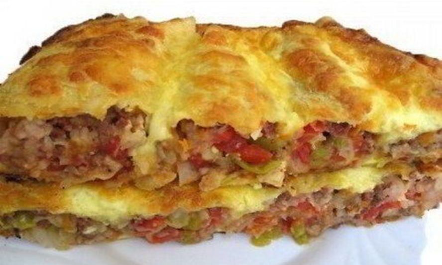 Рецепт запеканки с мясным фаршем в лаваше