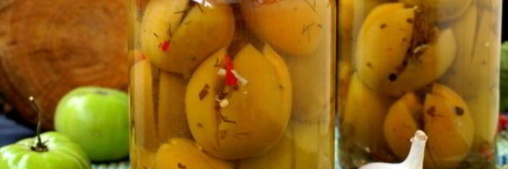 Фаршированные зеленые помидоры на зиму по-грузински