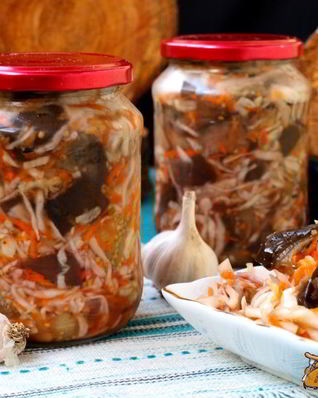 Капуста с баклажанами на зиму