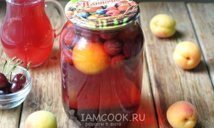 Рецепт абрикосово-вишневого компот на зиму