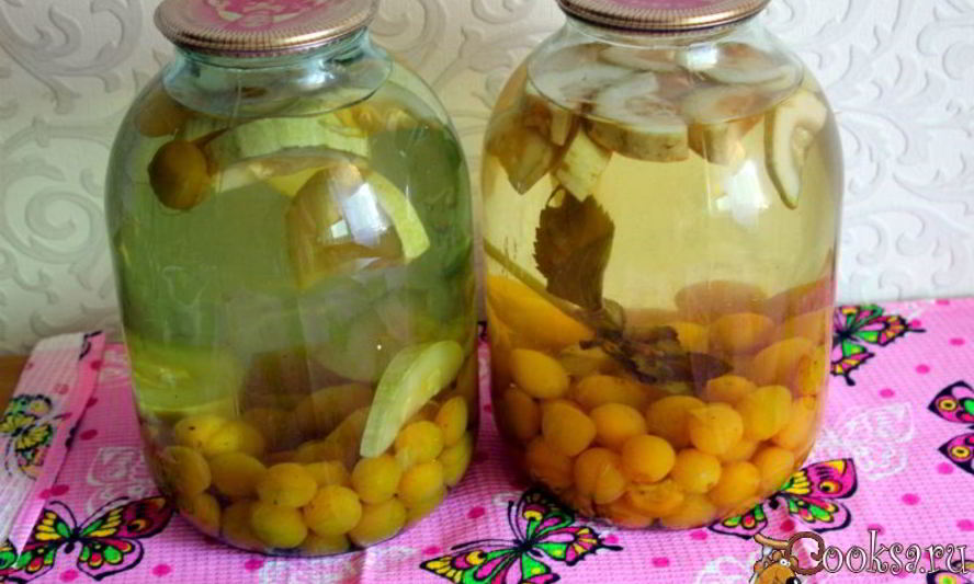 Рецепт компота из алычи с кабачком