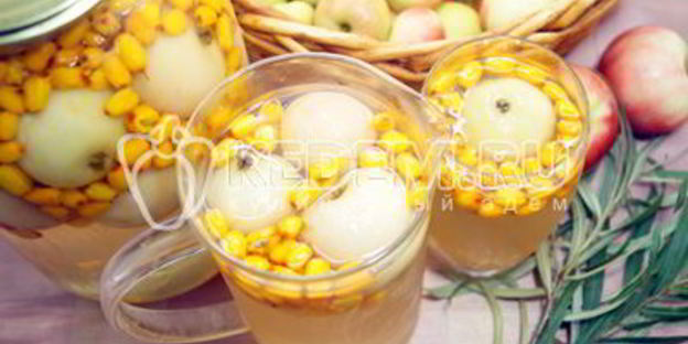 компот из облепихи и яблок на зиму