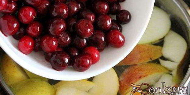 компот из вишни и яблок на зиму