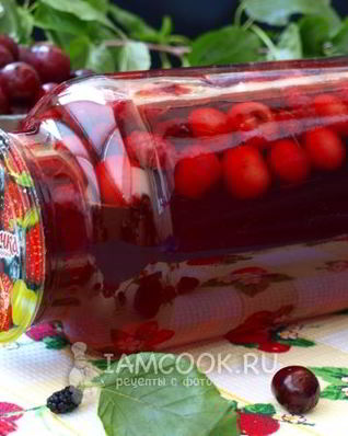 Компот из вишни с шелковицей на зиму